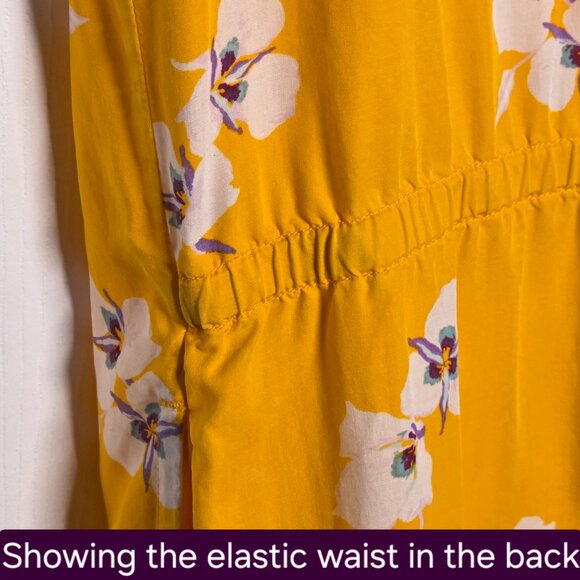 Patagonia Work Wear Golden Yellow Floral Pockets Dress - Size Medium - Picture 5 of 8